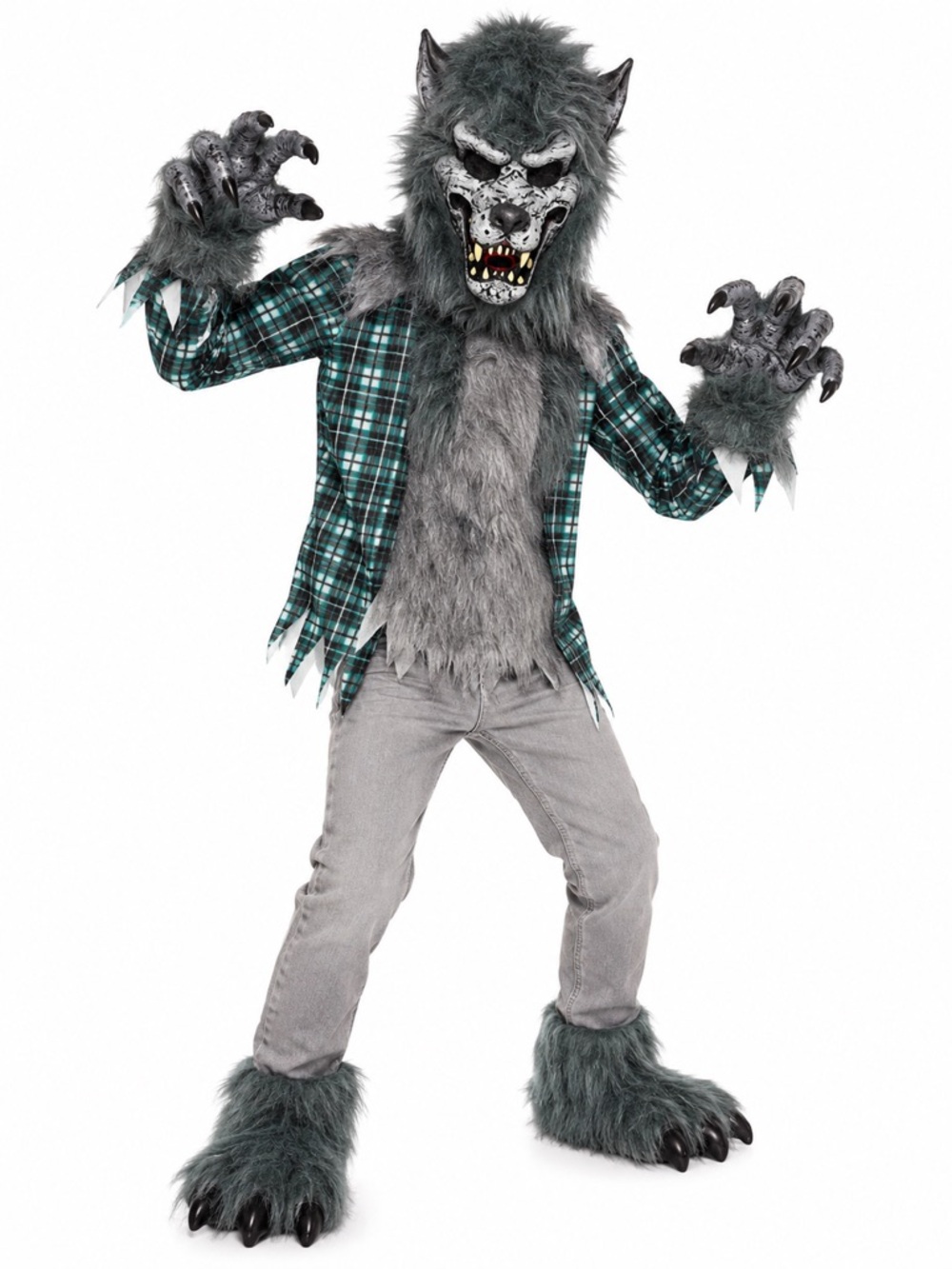 New - Spooktacular Creations Kids Wolf Werewolf Halloween Costume | Size L 10-12
